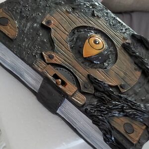 Mystical Cursed Devils Eye Horror Book Black and Gold Art Book Hocus Pocus Movie